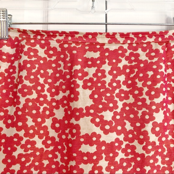 Doncaster Linen & Silk Salmon Pink Floral Print Mini Skirt Size 14 - Picture 8 of 16